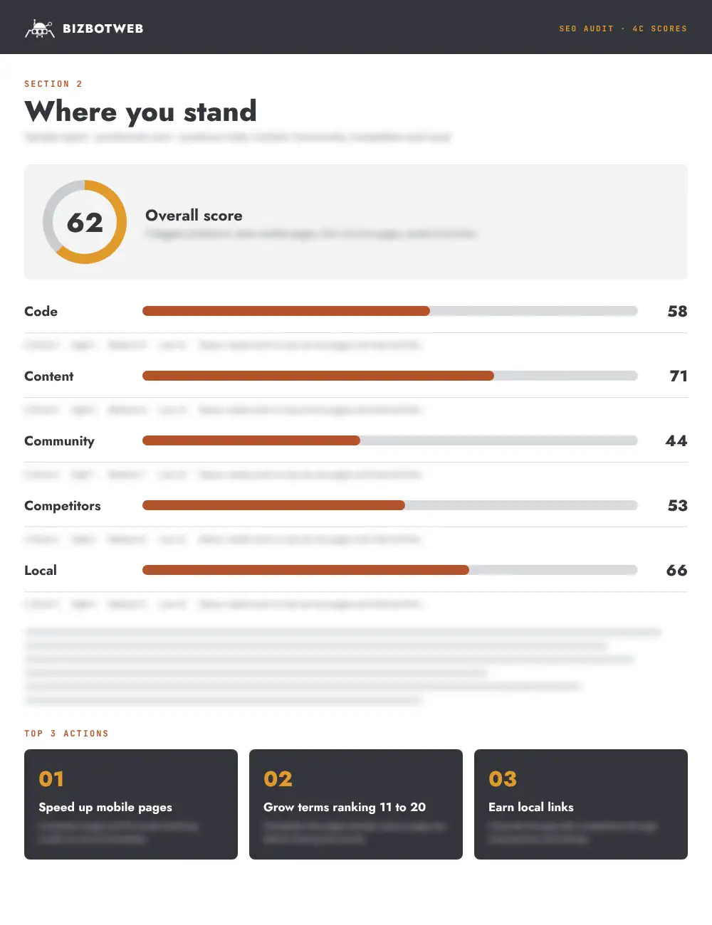 SEO audit Scores